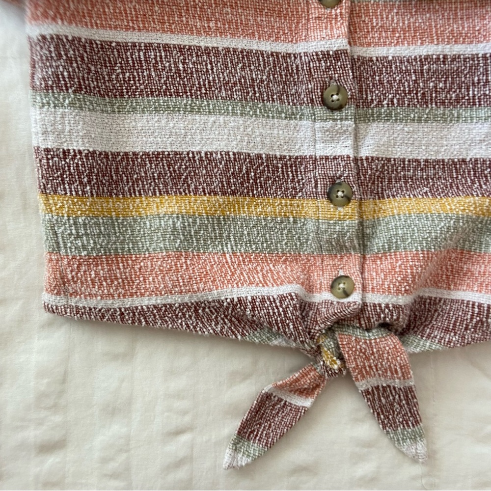 Madewell Texture & Thread Striped Ruffle Tie-Front Tank - Picture 10 of 14